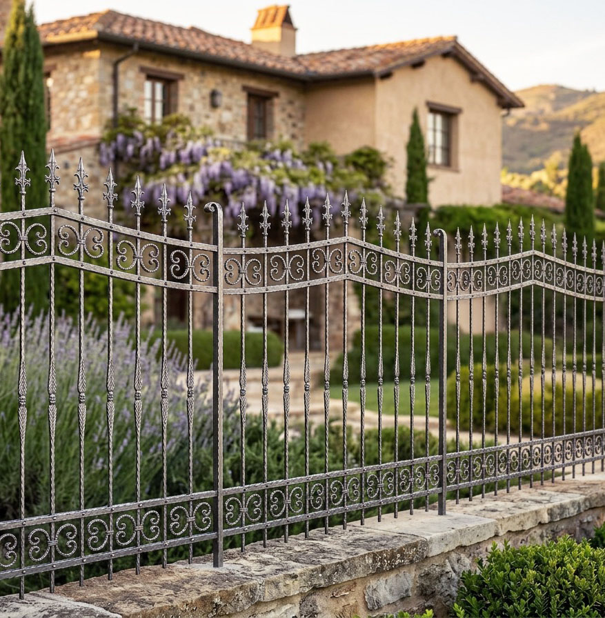 Recinzione ferro battuto giardino